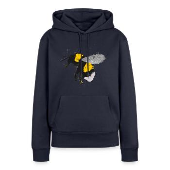 Hummeln in der Natur - Frauen Premium Bio Hoodie - Navy - Vorne - Julia (174cm)