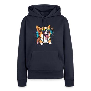 Chien mignon Propriétaire Chien Chien Chien mignon - Sweat à capuche Premium bio Femme - bleu marine - Devant - Julia (174cm)