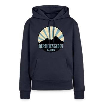 Berchtesgaden - Frauen Premium Bio Hoodie - Navy - Vorne - Julia (174cm)