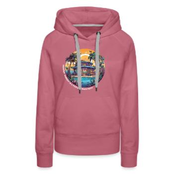 Transportez-vous à une fête sur la plage pixélisée - Sweat à capuche Premium bio Femme - mauve - Devant - Isabella (175cm)