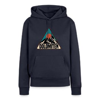 Dolomites - Sweat à capuche Premium bio Femme - bleu marine - Devant - Julia (174cm)