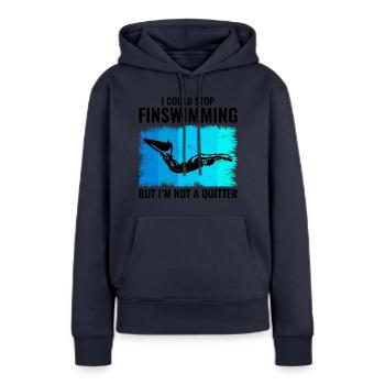 Nageoires Nageoire Nageur Natation Sports nautiques - Sweat à capuche Premium bio Femme - bleu marine - Devant - Julia (174cm)