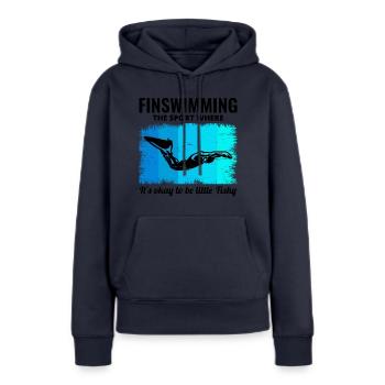 Nageoires Nageoire Nageur Natation Sports nautiques - Sweat à capuche Premium bio Femme - bleu marine - Devant - Julia (174cm)