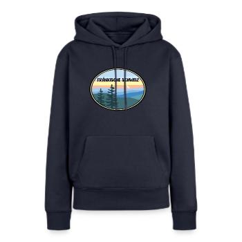 Fränkische Schweiz - Frauen Premium Bio Hoodie - Navy - Vorne - Julia (174cm)