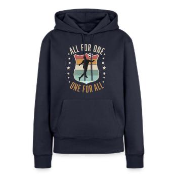 Fußball Team - Frauen Premium Bio Hoodie - Navy - Vorne - Julia (174cm)