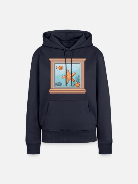 Wasserblick - Frauen Premium Bio Hoodie - Navy