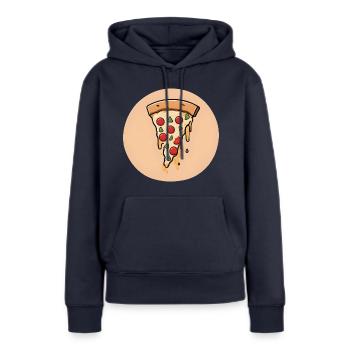 Pepperoni fondant - Sweat à capuche Premium bio Femme - bleu marine - Devant - Julia (174cm)