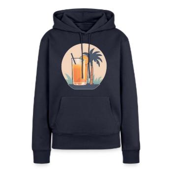 Tropischer Genuss - Frauen Premium Bio Hoodie - Navy - Vorne - Julia (174cm)