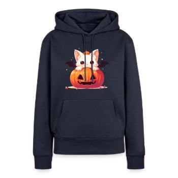 Süße Halloween Katze - Frauen Premium Bio Hoodie - Navy - Vorne - Julia (174cm)