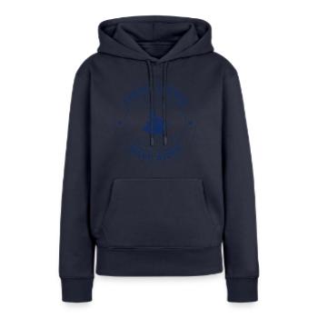 Thrill Seeker Wave Rider Jet Ski Badge - Sweat à capuche Premium bio Femme - bleu marine - Devant - Julia (174cm)
