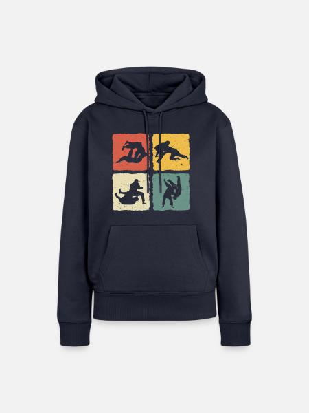 Jiu-Jitsu Retro Jiu jitsu - Frauen Premium Bio Hoodie - Navy