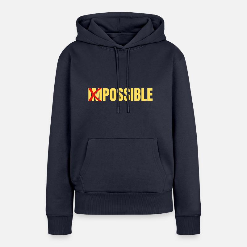 Impossible - motivation - Sweat à capuche Premium bio Femme - bleu marine