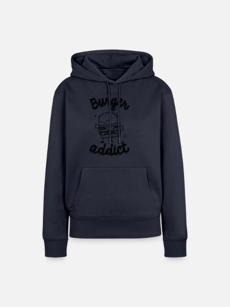 Burger Addict - Frauen Premium Bio Hoodie - Navy