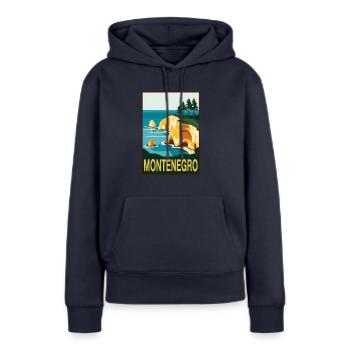 Montenegro Adria - Frauen Premium Bio Hoodie - Navy - Vorne - Julia (174cm)