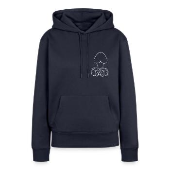 Igel unterm Pilz - Frauen Premium Bio Hoodie - Navy - Vorne - Julia (174cm)