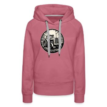 Tractor / Agriculture / Farmer / Field Work - Women’s Premium Organic Hoodie - mauve - Front - Isabella (175cm)