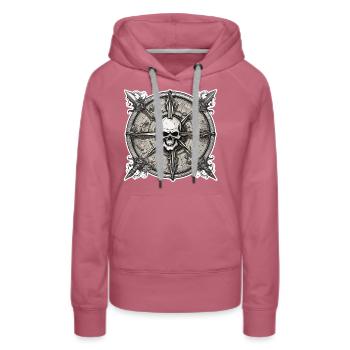 Compass / Cardinal Direction / Travel / Survival - Women’s Premium Organic Hoodie - mauve - Front - Isabella (175cm)