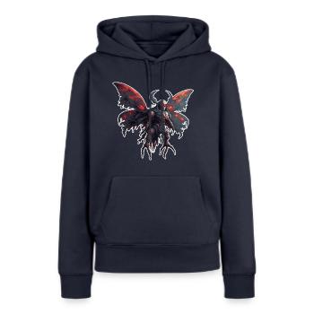 Mothman / Motte / Insekt / Fabelwesen / Flatterer - Frauen Premium Bio Hoodie - Navy - Vorne - Julia (174cm)