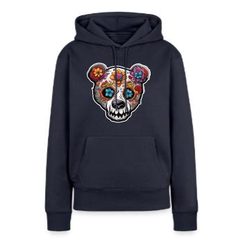 Ours en peluche / Peluche / Animal en peluche / Idée cadeau - Sweat à capuche Premium bio Femme - bleu marine - Devant - Julia (174cm)