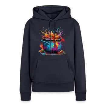 Kochtopf / Hexenkessel / Halloween / Zauberei - Frauen Premium Bio Hoodie - Navy - Vorne - Julia (174cm)