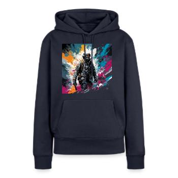 Apocalypse / Apocalypse / Destruction / Anarchie - Sweat à capuche Premium bio Femme - bleu marine - Devant - Julia (174cm)