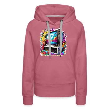 TV / Television / Analogue / Tube TV / Retro - Women’s Premium Organic Hoodie - mauve - Front - Isabella (175cm)