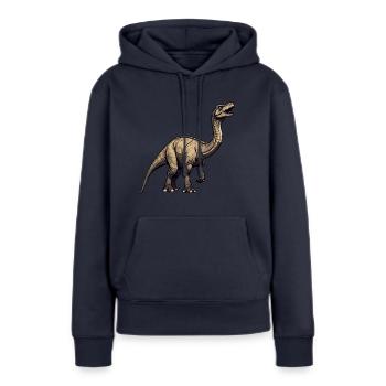 Dinosaurier / Tier / Urzeit / Reptil / Jungs - Frauen Premium Bio Hoodie - Navy - Vorne - Julia (174cm)