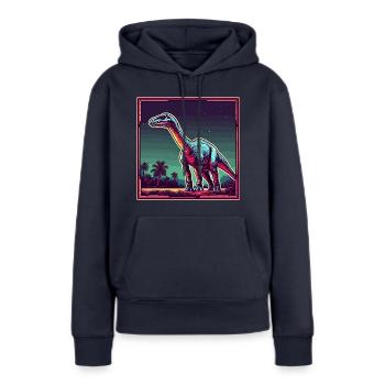 Dinosaurier / Tier / Urzeit / Reptil / Jungs - Frauen Premium Bio Hoodie - Navy - Vorne - Julia (174cm)