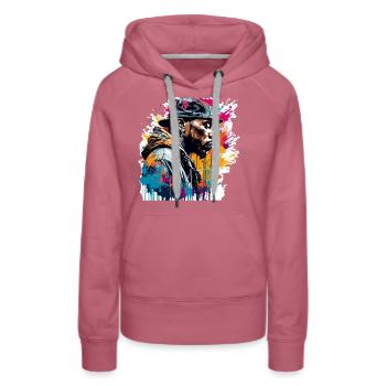 Rapper / Hip Hop / Song / Cool / Rhymes / Beat - Women’s Premium Organic Hoodie - mauve - Front - Isabella (175cm)
