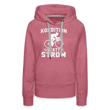 Kondition Statt Strom Fahrrad Rennrad - Frauen Premium Bio Hoodie - Malve - Vorne - Isabella (175cm)