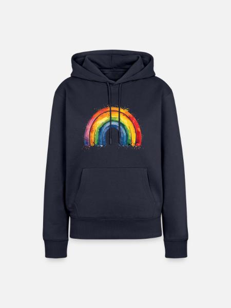 Regenbogen pride - Frauen Premium Bio Hoodie - Navy