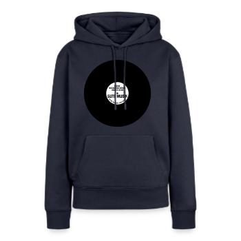 LP Bonne musique - Sweat à capuche Premium bio Femme - bleu marine - Devant - Julia (174cm)