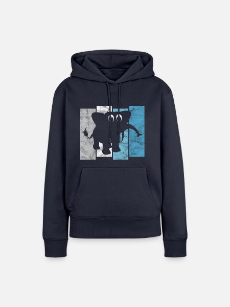 Elefanten Elefant für Kinder - Frauen Premium Bio Hoodie - Navy
