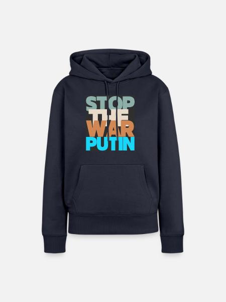 Stop the war Putin! - Frauen Premium Bio Hoodie - Navy