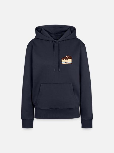 Mokka-Kuchenstück, lecker! - Frauen Premium Bio Hoodie - Navy