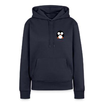 sweet penguin - penguin chick - pingouin douce - - Sweat à capuche Premium bio Femme - bleu marine - Devant - Julia (174cm)