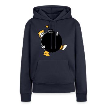 explosion de la bombe exploser tnt dynamite dangereux - Sweat à capuche Premium bio Femme - bleu marine - Devant - Julia (174cm)