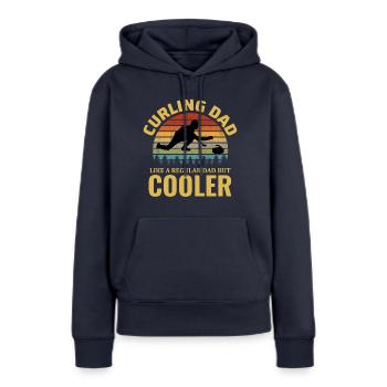 Eisstockschießen Kehren Winter Eissport Papa Vatertag - Frauen Premium Bio Hoodie - Navy - Vorne - Julia (174cm)