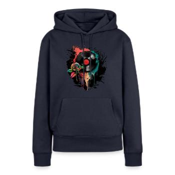 Collecteur d’enregistrements - Sweat à capuche Premium bio Femme - bleu marine - Devant - Julia (174cm)