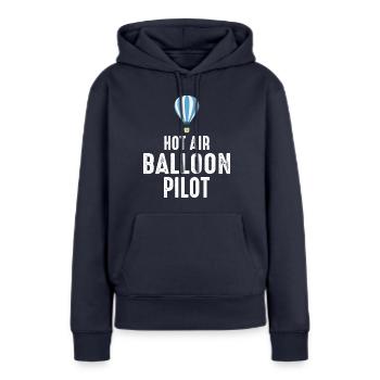 Montgolfière Montgolfière Pilote de montgolfière - Sweat à capuche Premium bio Femme - bleu marine - Devant - Julia (174cm)