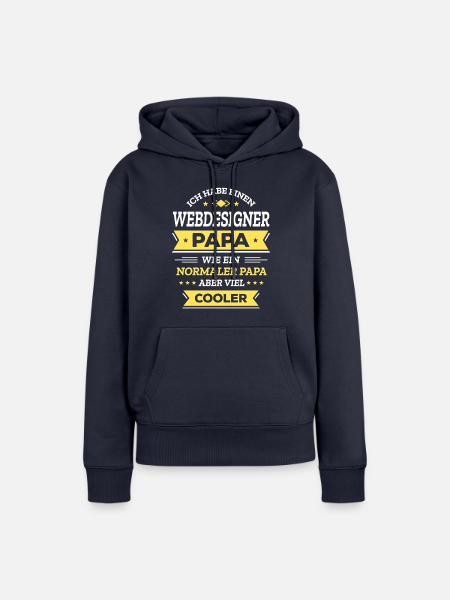 WEBDESIGNER PAPA: COOL, DIGITAL, INNOVATIV - Frauen Premium Bio Hoodie - Navy