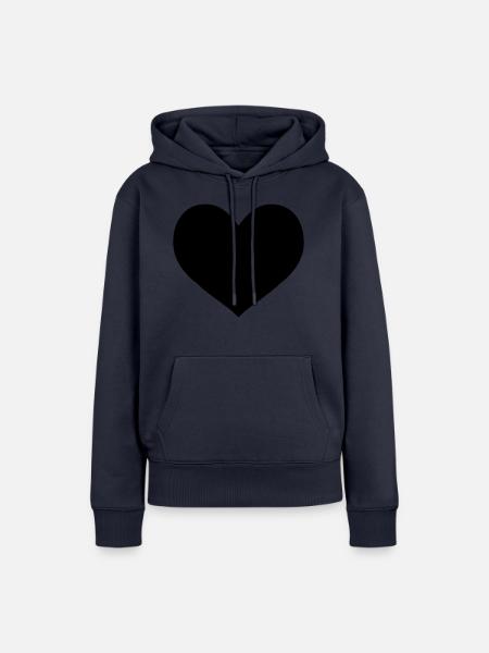 herz - Frauen Premium Bio Hoodie - Navy