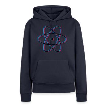 3d atome molécule recherche science étudiant wi - Sweat à capuche Premium bio Femme - bleu marine - Devant - Julia (174cm)