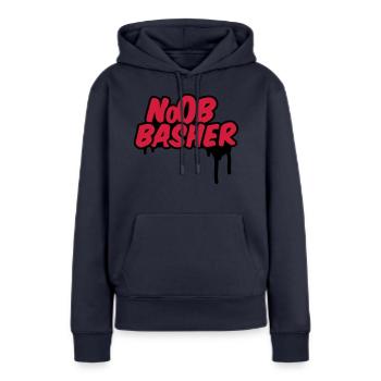 Noob Basher - Frauen Premium Bio Hoodie - Navy - Vorne - Julia (174cm)