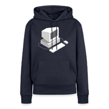 Retro Computer Gamer Lan Party Programmer Jeu - Sweat à capuche Premium bio Femme - bleu marine - Devant - Julia (174cm)