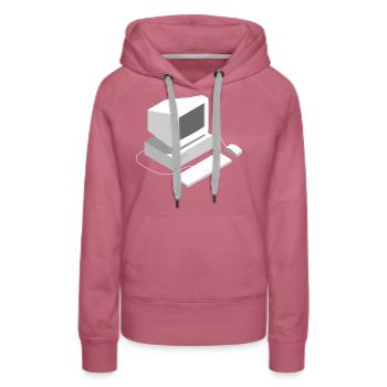 Retro Computer Gamer Lan Party Programmierer Spiel - Frauen Premium Bio Hoodie - Malve - Vorne - Isabella (175cm)