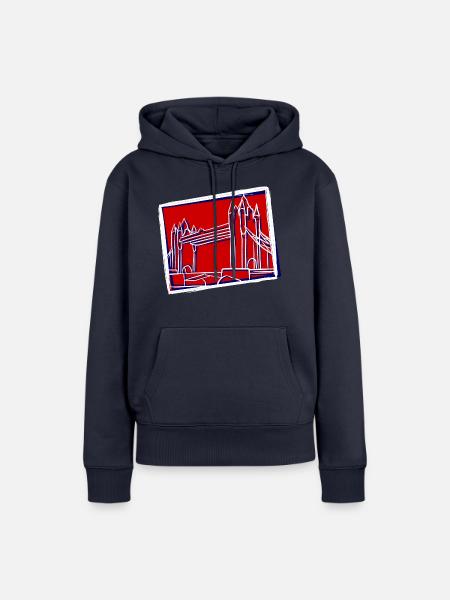 Tower Bridge Illustration - Frauen Premium Bio Hoodie - Navy