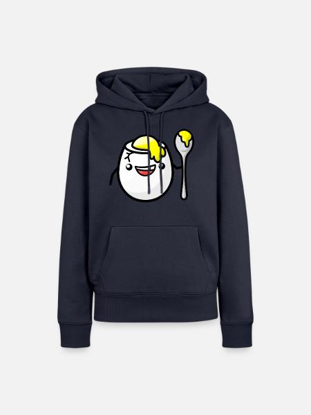 frühstücksei beim frisieren - Frauen Premium Bio Hoodie - Navy