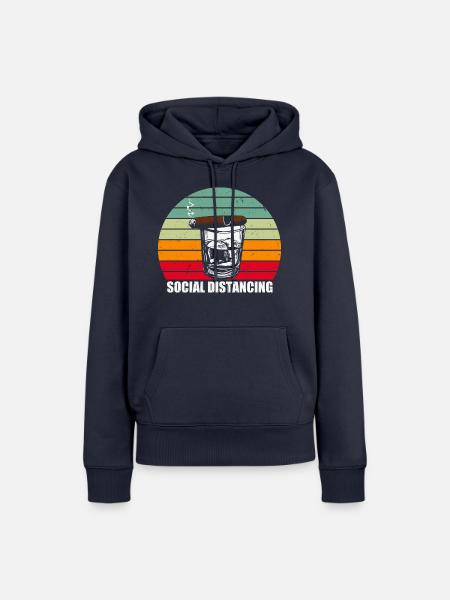 Social Distancing - Passionszigarre - Frauen Premium Bio Hoodie - Navy