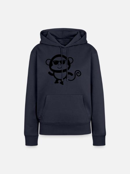 cool monkey - Frauen Premium Bio Hoodie - Navy